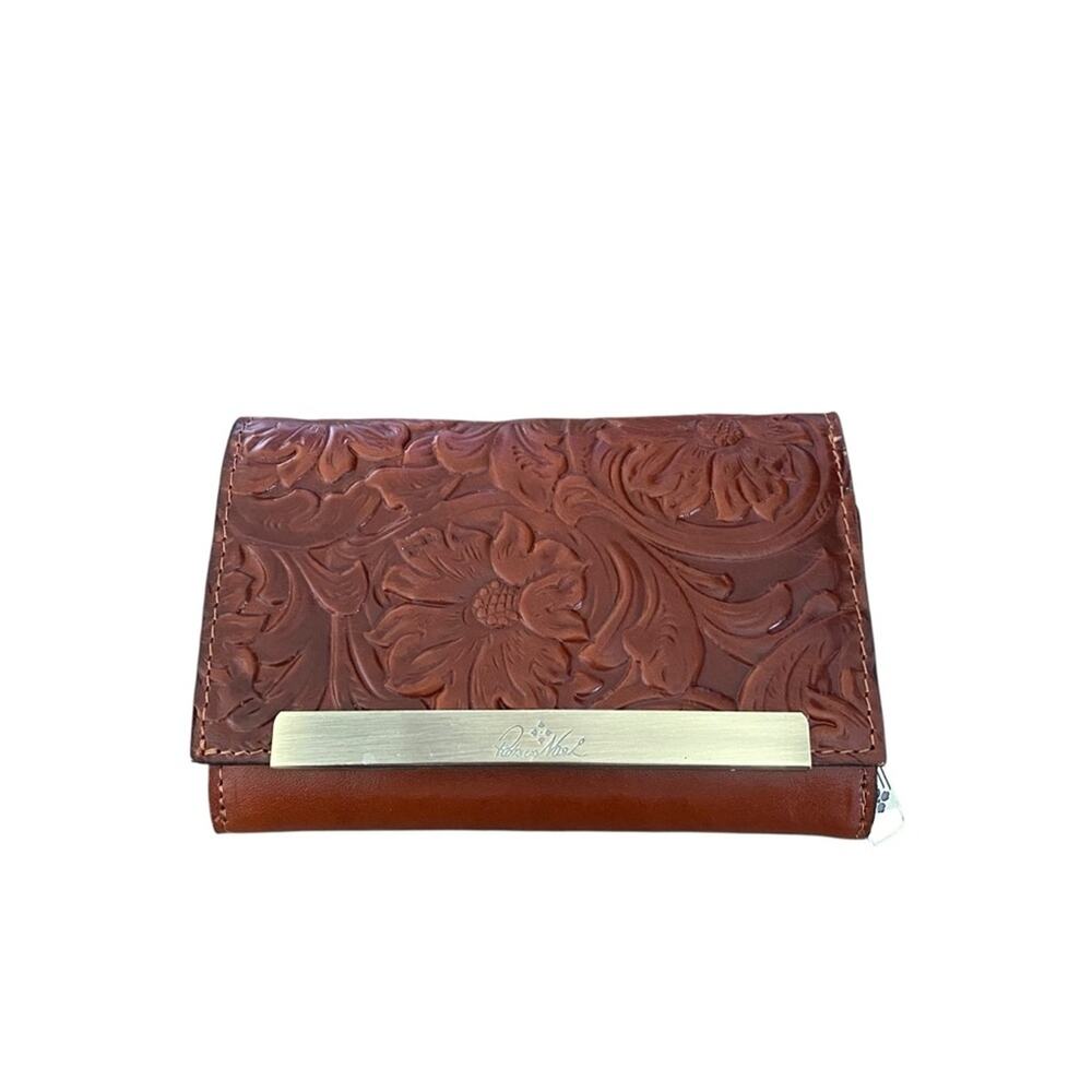 Patricia Nash NWOTS Canetti Florence Brown Leather Trifold Wallet